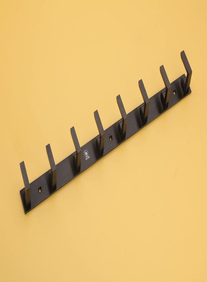 آي ستار خطافات ملابس الحمام من iSTAR ذات 8 دبابيس، خطافات جدارية لغرفة النوم والحمام، خطافات أردية لتعليق المفاتيح والملابس والمناشف، خطافات فولاذية (أسود، عبوة من قطعتين) - Image 2